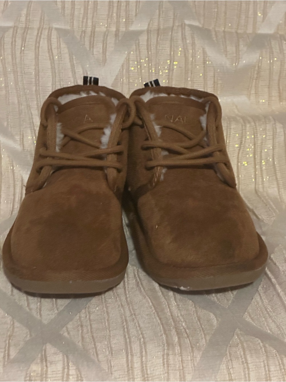 Nautica Kids Chestnut Suede Faux-Fur Lined Boots